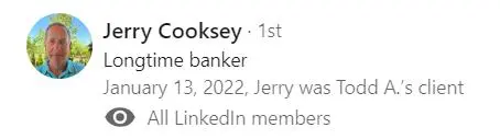 A linkedin profile with the name of jerry walker.